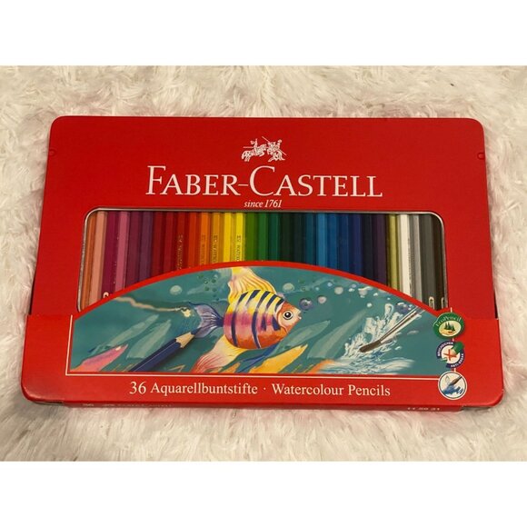 Faber-Castell 115931 Watercolor Pencil Set of 36 Assorted Color Tin Case - Picture 2 of 5